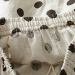 Buddha Stones Summer Casual Vintage Drawstring Floral Polka dots Cropped Pants Women's Harem Pants With Pocket