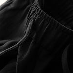 Buddha Stones Summer Casual Minimalist Drawstring Solid Long Pants Women's Tapered Pants With Pockets