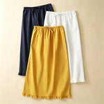 Buddha Stones Summer Casual Minimalist Drawstring Ruffled Lace-up Solid Women's Skirts With Pocket