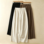 Buddha Stones Summer Casual Minimalist Solid Ankle Pants One Frog Button Women's Straight Leg Pants With Pockets