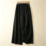 Buddha Stones Summer Casual Minimalist Solid Ankle Pants One Frog Button Women's Straight Leg Pants With Pockets
