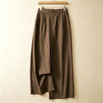 Buddha Stones Summer Casual Minimalist Solid Ankle Pants One Frog Button Women's Straight Leg Pants With Pockets