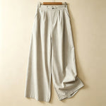 Buddha Stones Summer Casual Minimalist Solid Ankle Pants One Frog Button Women's Straight Leg Pants With Pockets