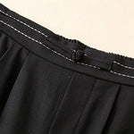 Buddha Stones Summer Casual Minimalist Solid Ankle Pants One Frog Button Women's Straight Leg Pants With Pockets