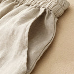 Buddha Stones Summer Casual Minimalist Drawstring Embroidery Wavy Lines Geometric Women's Shorts With Pockets