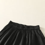 Buddha Stones Summer Casual Vintage Solid Elastic Waist Ruffled Hem Women's Shorts With Pockets