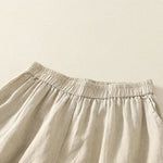 Buddha Stones Summer Casual Vintage Solid Elastic Waist Ruffled Hem Women's Shorts With Pockets