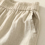 Buddha Stones Summer Casual Vintage Solid Elastic Waist Ruffled Hem Women's Shorts With Pockets