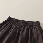 Buddha Stones Summer Casual Vintage Solid Elastic Waist Ruffled Hem Women's Shorts With Pockets