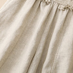 Buddha Stones Summer Casual Minimalist Solid Ruffled Elastic Waist Cropped Pants Women's Straight Leg Pants With Pocket