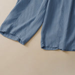 Buddha Stones Summer Casual Minimalist Solid Ruffled Elastic Waist Cropped Pants Women's Straight Leg Pants With Pocket