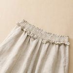 Buddha Stones Summer Casual Minimalist Solid Ruffled Elastic Waist Cropped Pants Women's Straight Leg Pants With Pocket