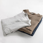 Buddha Stones Summer Casual Tang Style Mandarin Collar Half Buttons Solid Men's Short Sleeve Shirts With Decorative Pocket