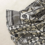 Buddha Stones Summer Bohemian Casual Black Beige Geometric Floral Women's Skirt