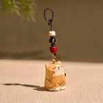 FREE Today: Peace and Calm Energy Hand Carved Wooden Cat Om Mani Padme Hum Keychains