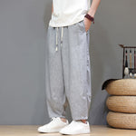 Buddha Stones Summer Casual Minimalist Drawstring Solid Cropped Pants Men's Tapered Pants With Pockets