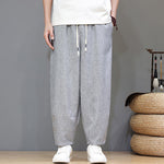 Buddha Stones Summer Casual Minimalist Drawstring Solid Cropped Pants Men's Tapered Pants With Pockets