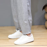 Buddha Stones Summer Casual Minimalist Drawstring Solid Cropped Pants Men's Tapered Pants With Pockets