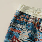 Buddha Stones Summer Casual Boho Drawstring Geometric Men's Shorts With Pockets