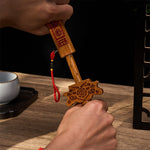 Buddha Stones Peach Wood Dragon Yin Yang Ritual Protection Sword Hanging Decor