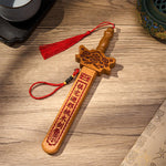 Buddha Stones Peach Wood Dragon Yin Yang Ritual Protection Sword Hanging Decor