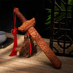 Buddha Stones Handcarved Peach Wood Dragon Sword Ritual Decor