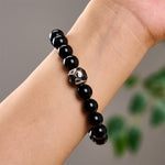 Buddha Stones Tibetan Agate Yin Yang Wealth Round Bead Bracelet