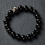 Buddha Stones Tibetan Agate Yin Yang Wealth Round Bead Bracelet