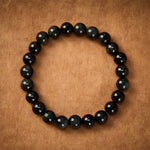 Buddha Stones Rainbow Obsidian Yin Yang Balance Round Bead Bracelet