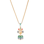 Buddha Stones Song Brocade Koi Fish Success Enamel Pendant Guofeng Necklace
