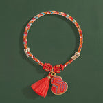 Buddha Stones Five Color Red String Song Brocade Gourd Protection Bracelet