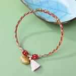 FREE Today: Luck and Strength Braided Five Color Cord Song Brocade Ruyi Scepter Tassel Bracelet
