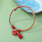 FREE Today: Luck and Strength Braided Five Color Cord Song Brocade Ruyi Scepter Tassel Bracelet