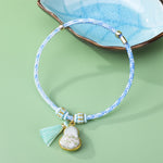 Buddha Stones Song Brocade Gourd Luck Tassel Braided Bracelet