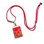 Buddha Stones Song Brocade Floral Pattern Harmony Braided Rectangle Necklace