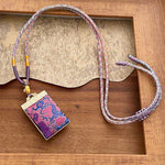 Buddha Stones Song Brocade Floral Pattern Harmony Braided Rectangle Necklace