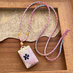 Buddha Stones Song Brocade Floral Pattern Harmony Braided Rectangle Necklace