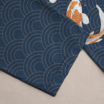 Buddha Stones Cotton Koi Fish Wave Pattern Men's Tapered Pants With Pockets
