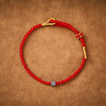 Buddha Stones Black Red String Yin Yang Protection Hand-Woven Minimalist Bracelet
