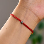 Buddha Stones Black Red String Yin Yang Protection Hand-Woven Minimalist Bracelet