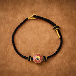 Buddha Stones Braided Red String Bagua Chinese Coin Protection Adjustable Bracelet