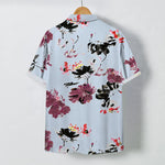 Buddha Stones Watercolor Floral Pattern Buttons Breathable Men's Short Sleeve Shirt