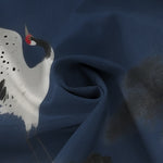 Buddha Stones Flying White Crane Cloud Pattern Buttons Wrinkle-resistant Men's Short Sleeve Shirt