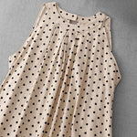 Buddha Stones Summer Vintage Polka Dot Women's Summer Sleeveless Dress