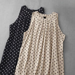 Buddha Stones Summer Vintage Polka Dot Women's Summer Sleeveless Dress