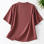 Buddha Stones Summer Tang Style Frog Button Embroidery Vines Solid Women's Short Sleeve Shirts