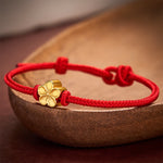 Buddha Stones Hand-Woven Red String Small Peach Blossom Luck Braided Cord Bracelet