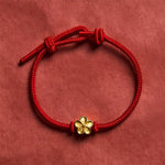 Buddha Stones Hand-Woven Red String Small Peach Blossom Luck Braided Cord Bracelet
