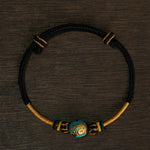 Buddha Stones Copper Dragon Bead Red String Strength Braided Bracelet
