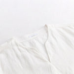 Buddha Stones Summer Minimalist Solid V-Neck Men's Short Sleeve T-Shirts